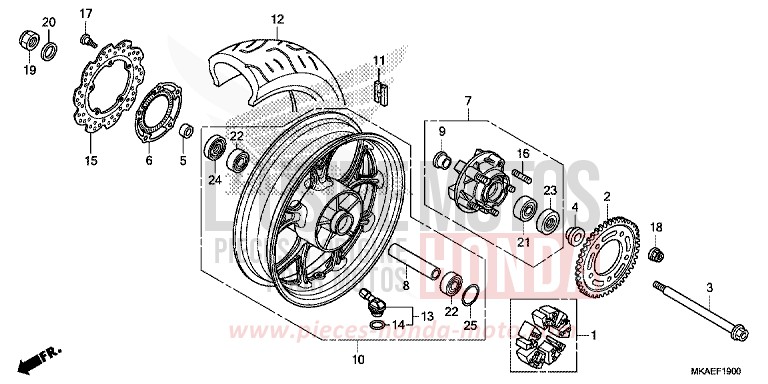 HINTERRAD von Integra 750 MAT ALPHA SILVER METALLIC (NHB73) von 2019